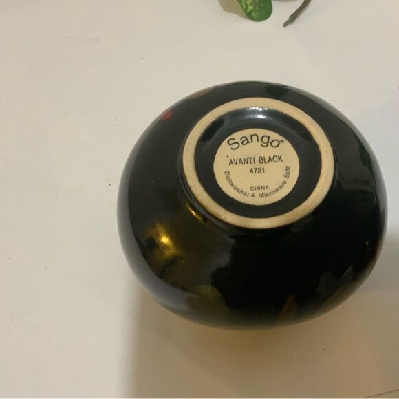 Sango Avanti Black‎ #4721 Sugar Bowl without Lid Ceramic Pottery - Picture 3 of 4